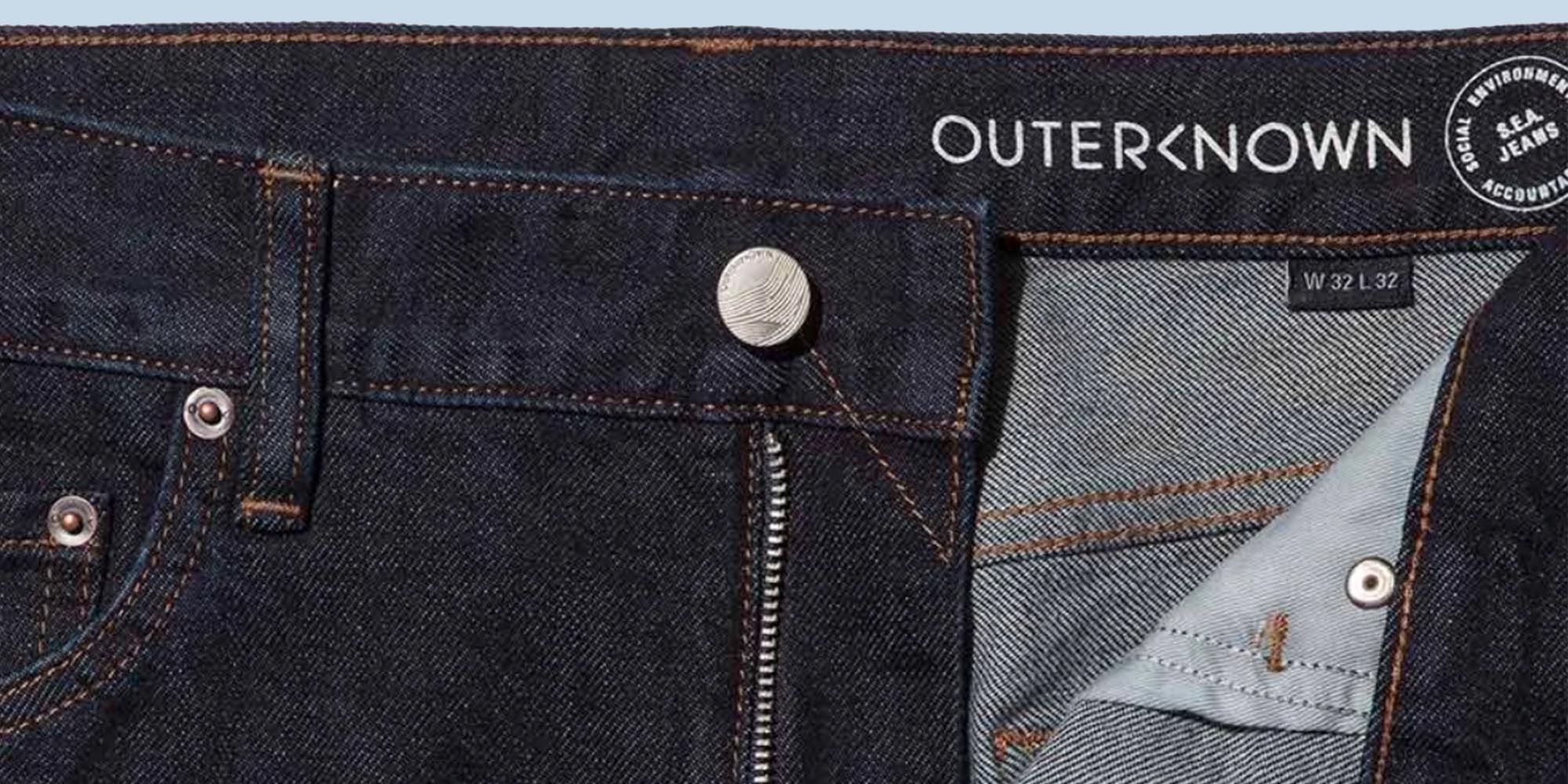close up of outerknown jeans