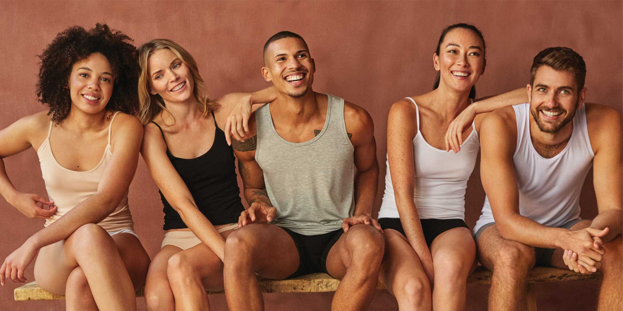 group of people wearing boody basics and underwear