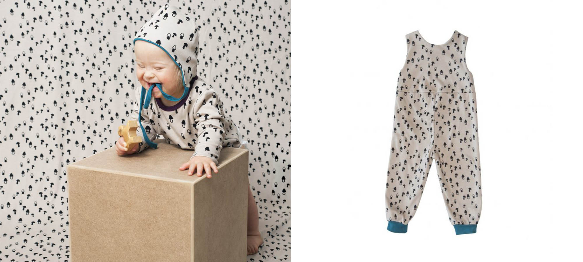 baby wearing dptted pitupi outfit