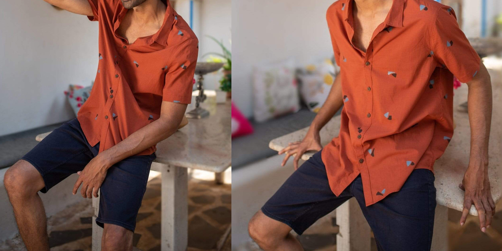 Man in No Nasties sustainable men's shirt