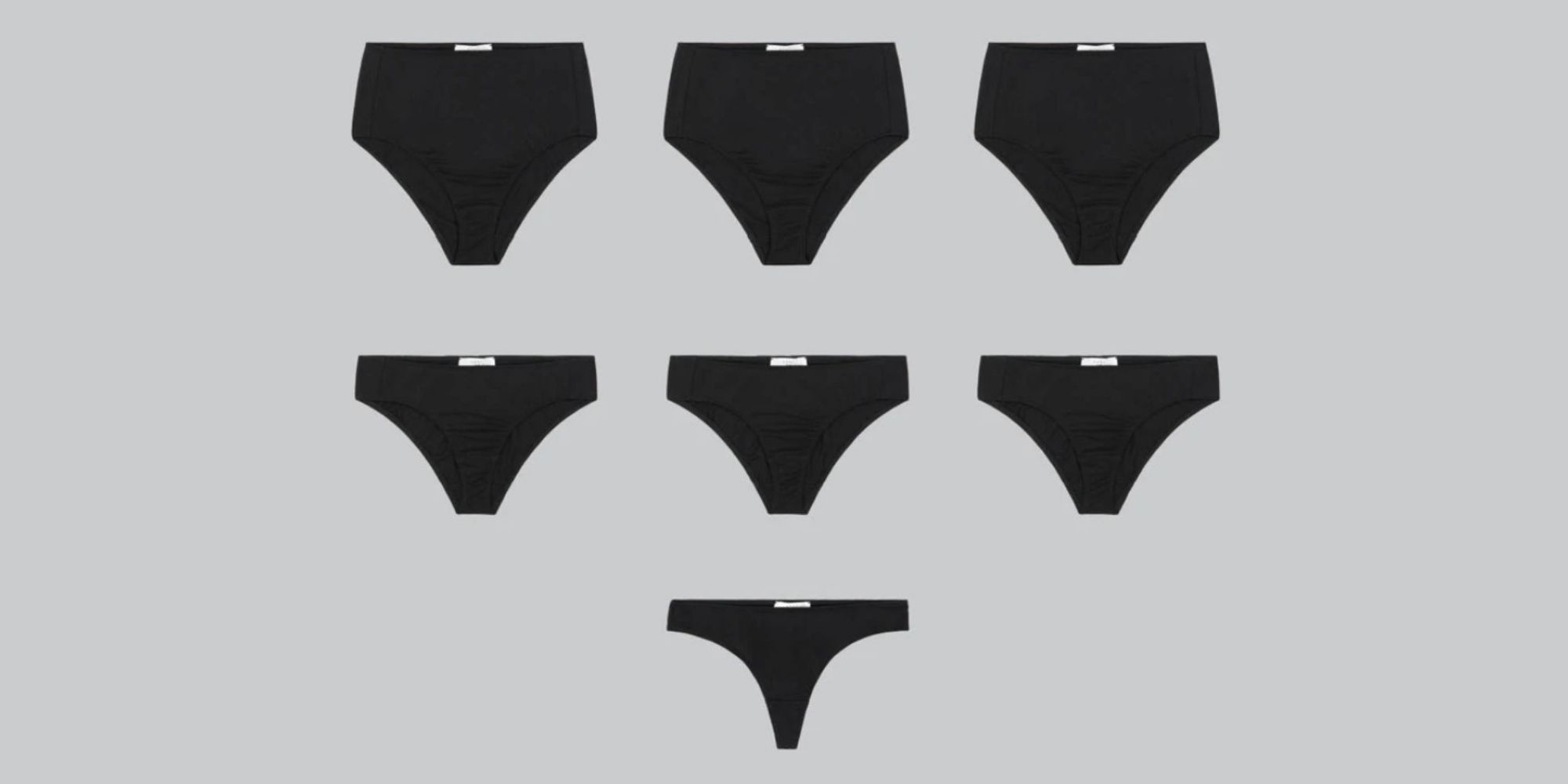kent full week of black organic cotton underwear
