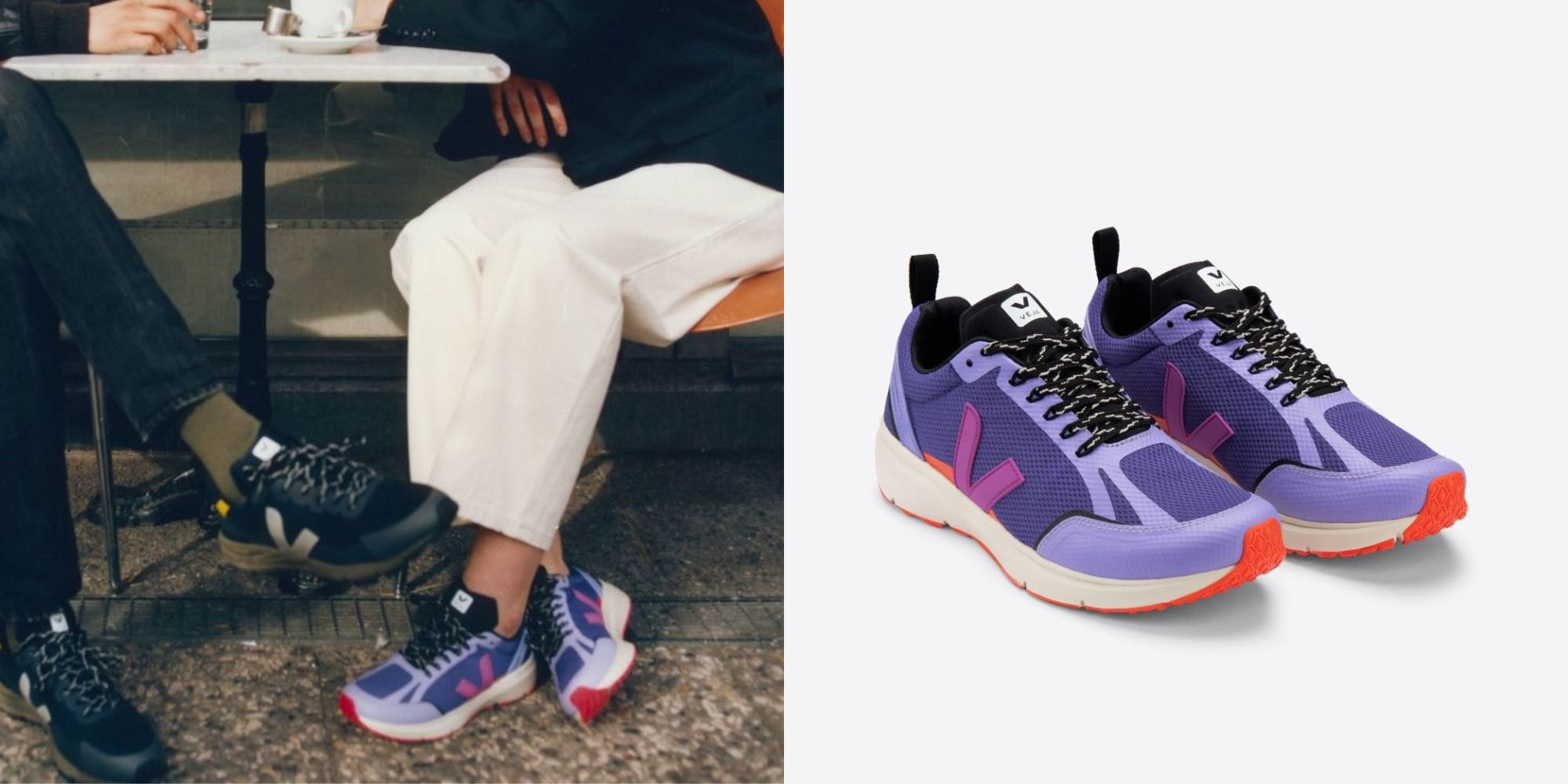 Purple ultraviolet vegan sneakers in ethical streetwear by Veja.