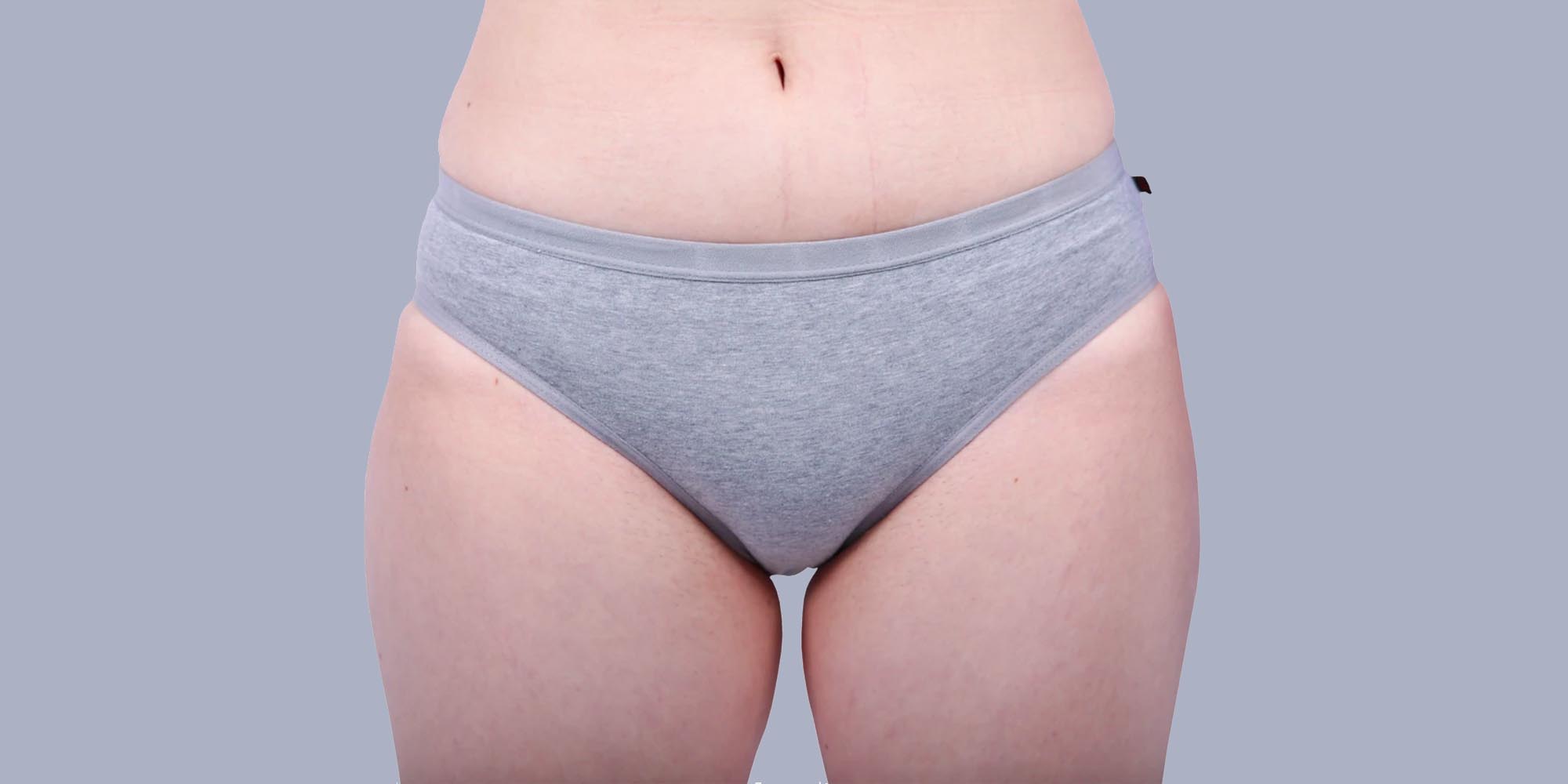 woman wearing grey etiko underwear