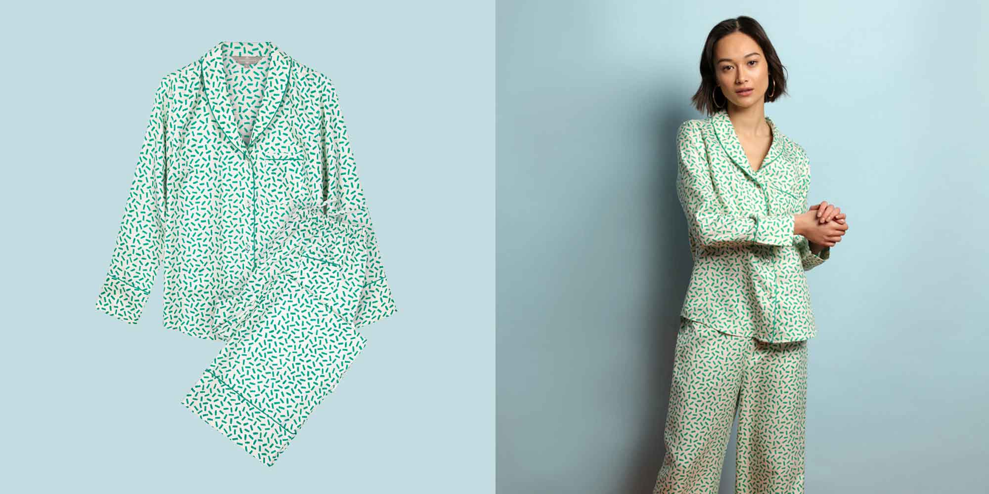 ethical green pyjama by ethical silk company