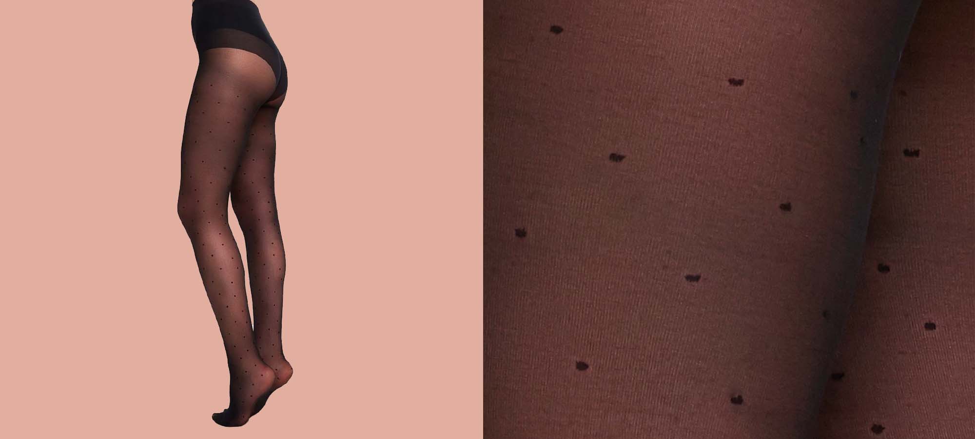 sustainable dotted tights by Swedish Stockings for capsule wardrobe