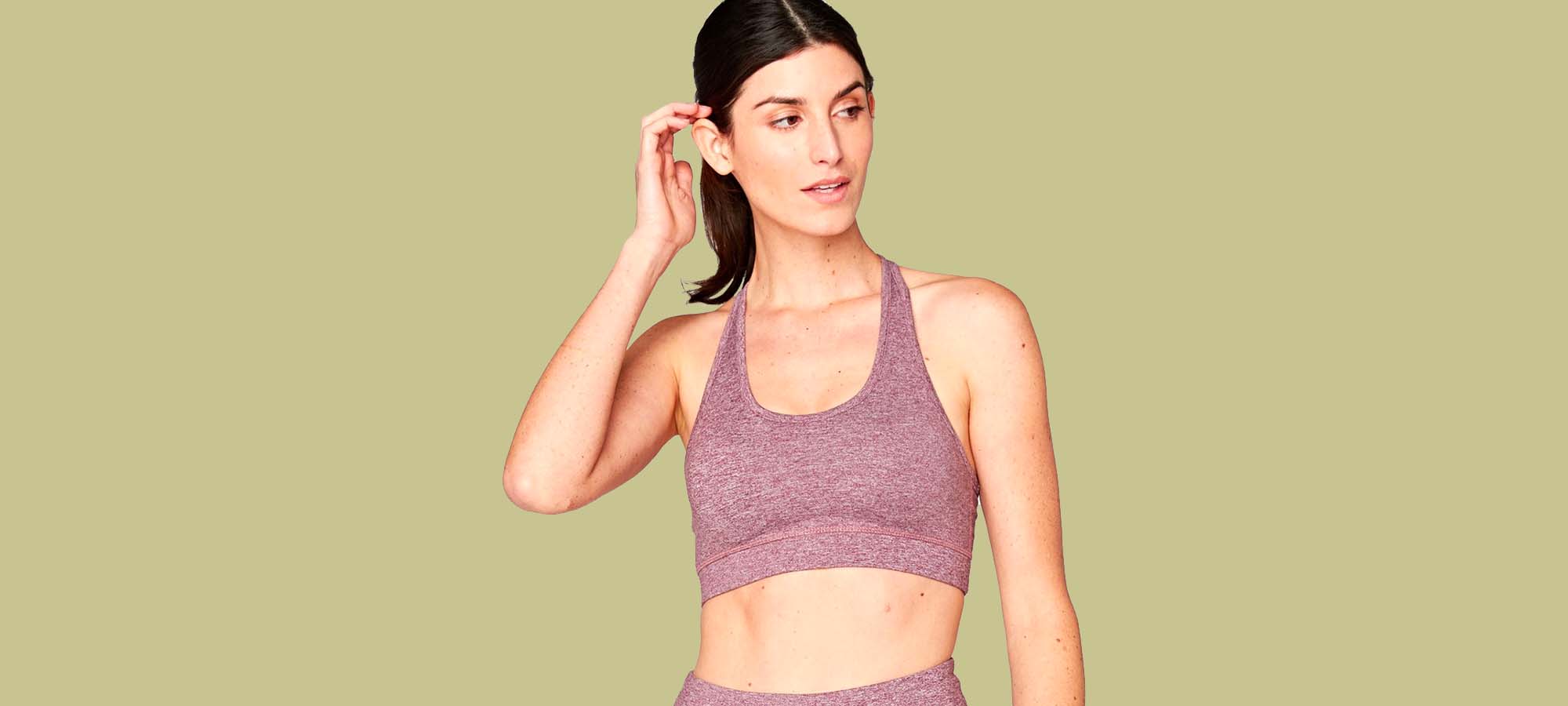 woman wearing purple threads 4 thoughts sports bra