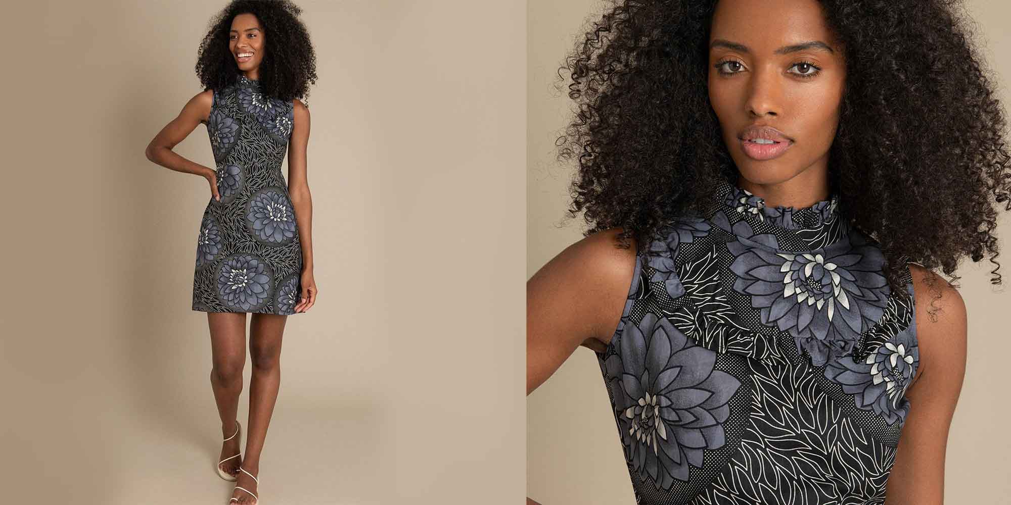 woman wearing printed dress by mayamiko