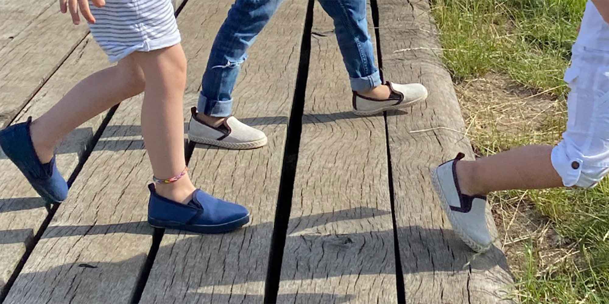three children wearing noah espadrilles