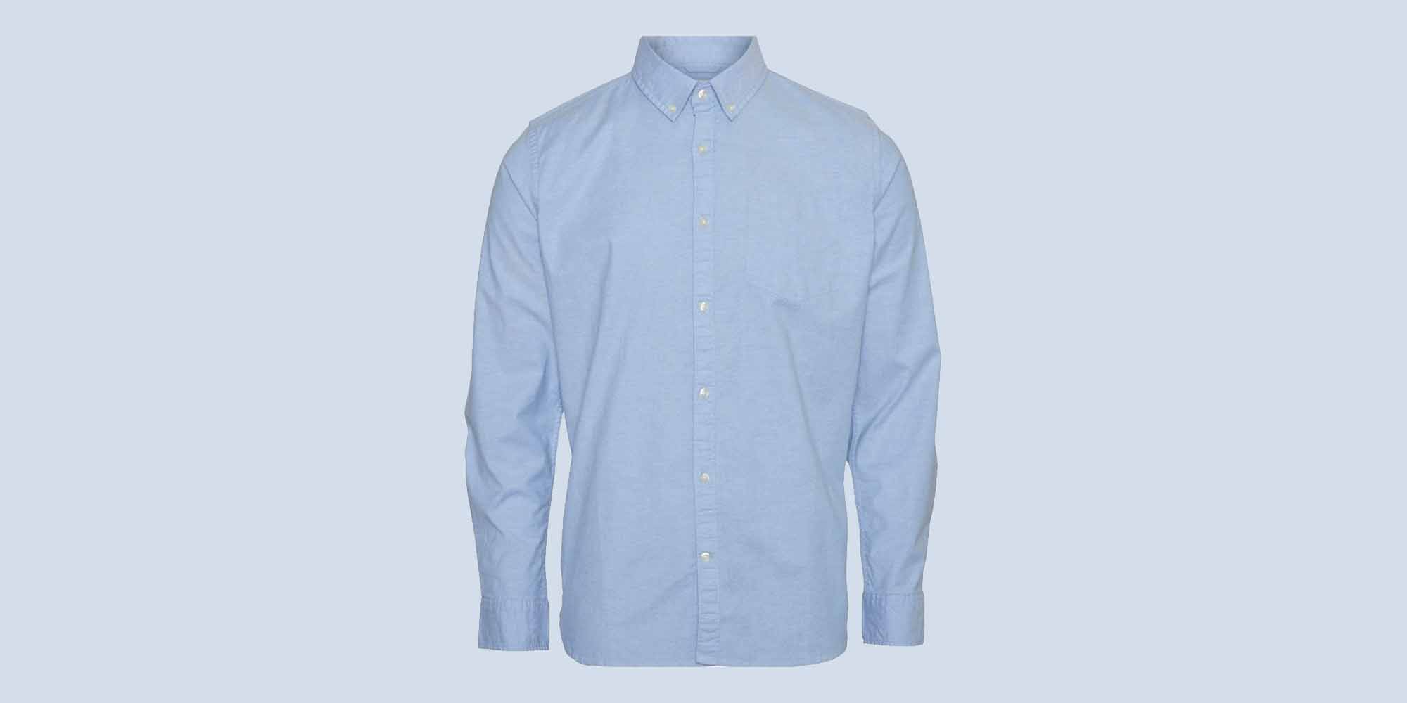 sustainable blue button down by knowledgecotton apparel