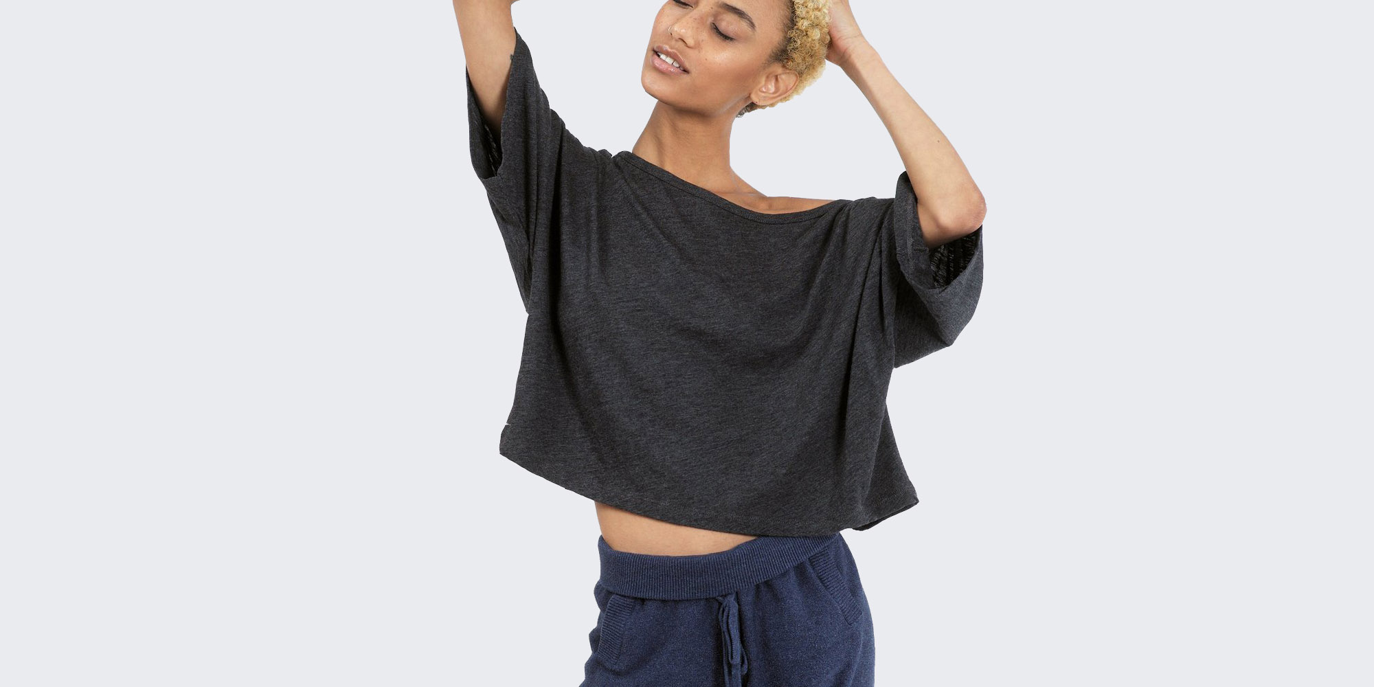 Ethical gray crop top by 337 brand