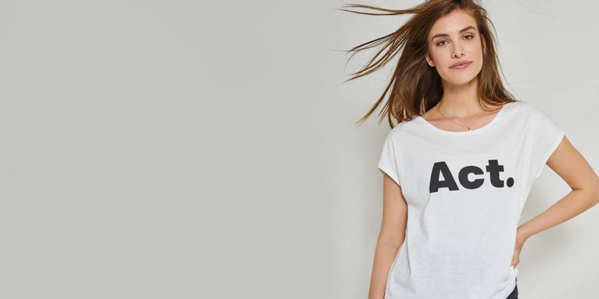 white act slogan t-shirt by kuyichi