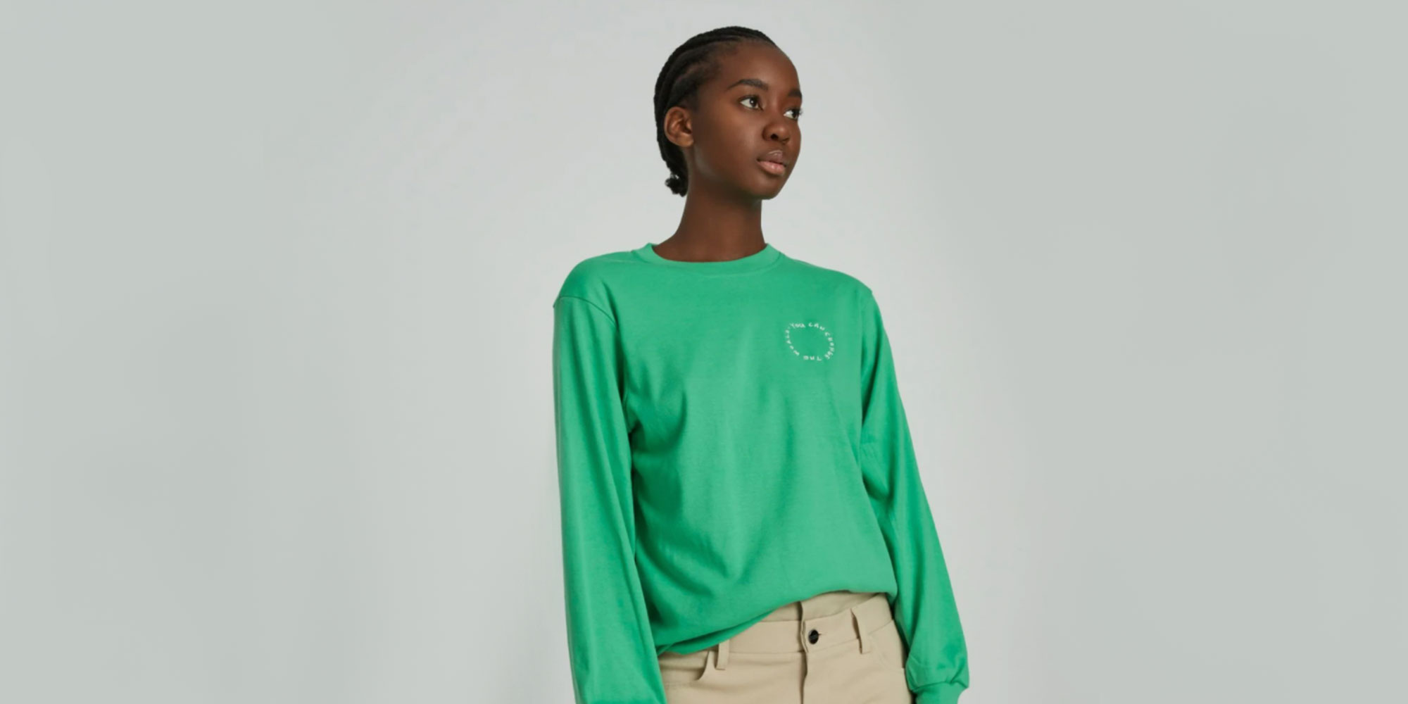 green sustainable maggie marilyn slogan t-shirt