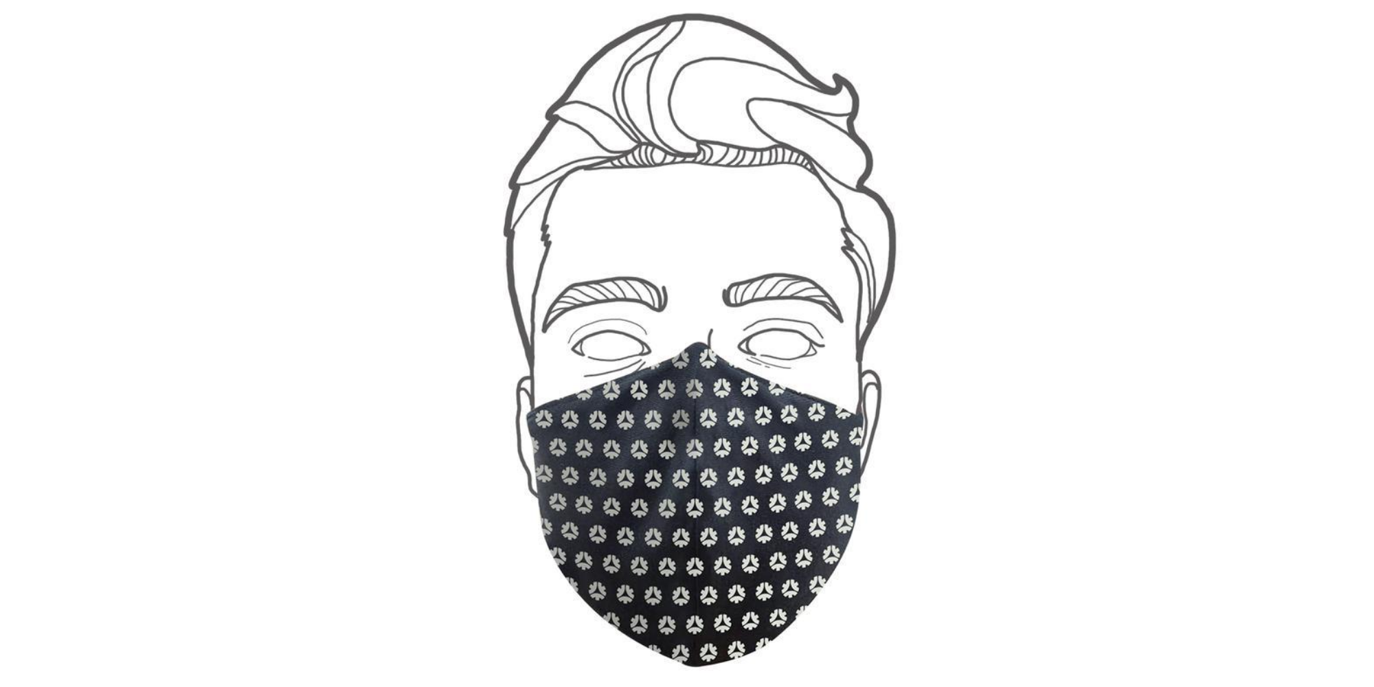black and white fairtrade face mask from Etiko