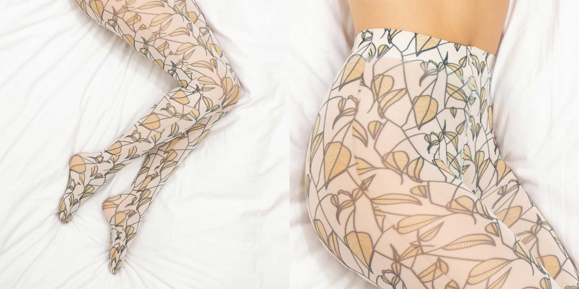 patterned white tights by dear denier