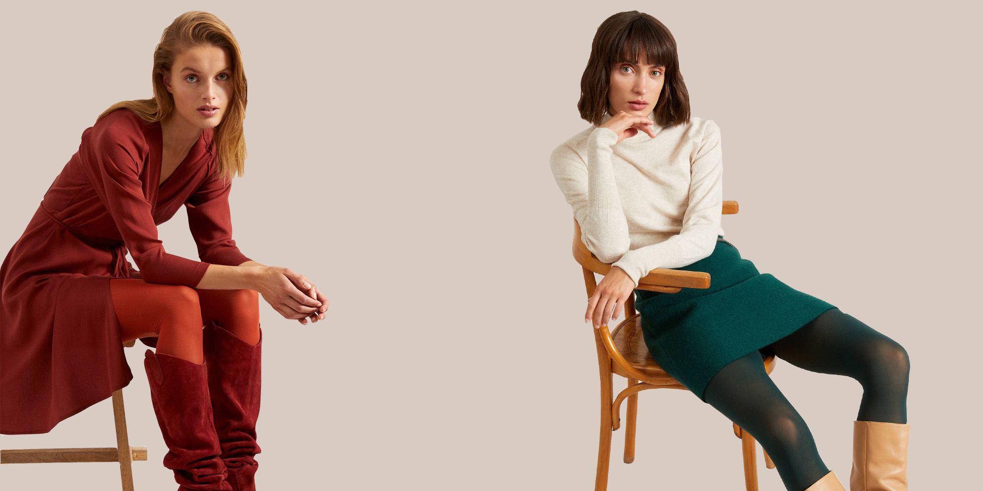 LANIUS tights in red and green