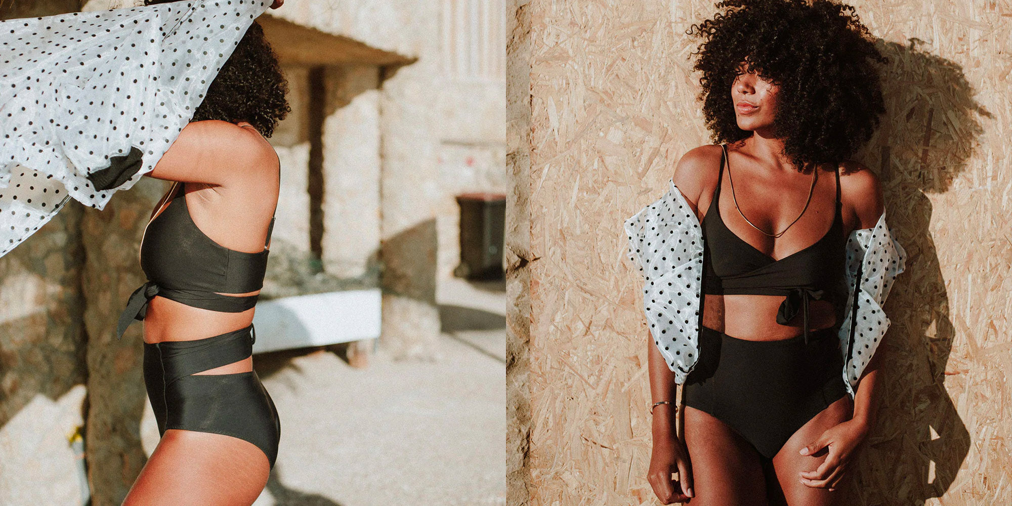 A woman in a sustainable bikini by Berlin based brand Anekdot.