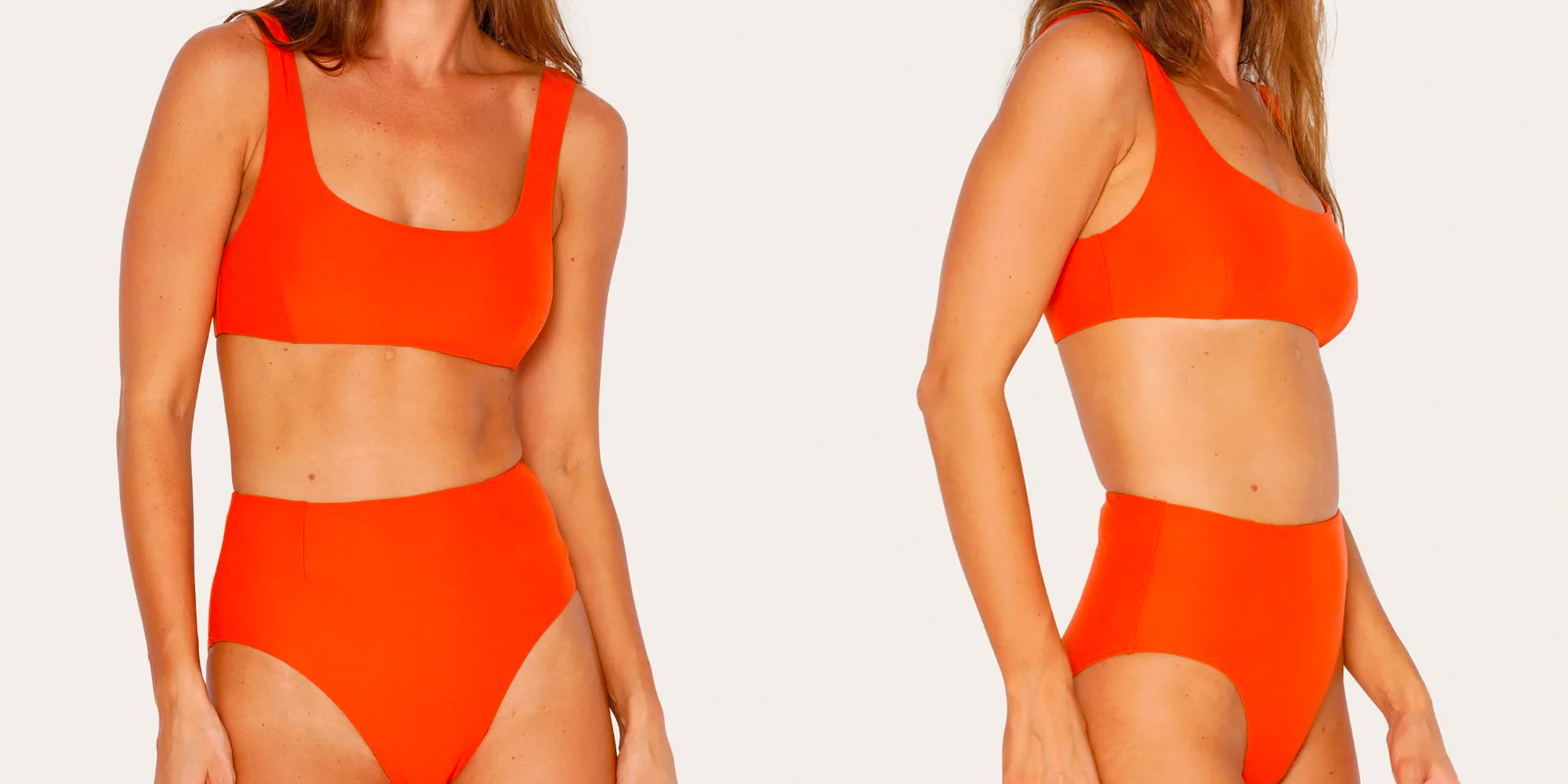 A woman in an ethical bikini set by BAYTHE.