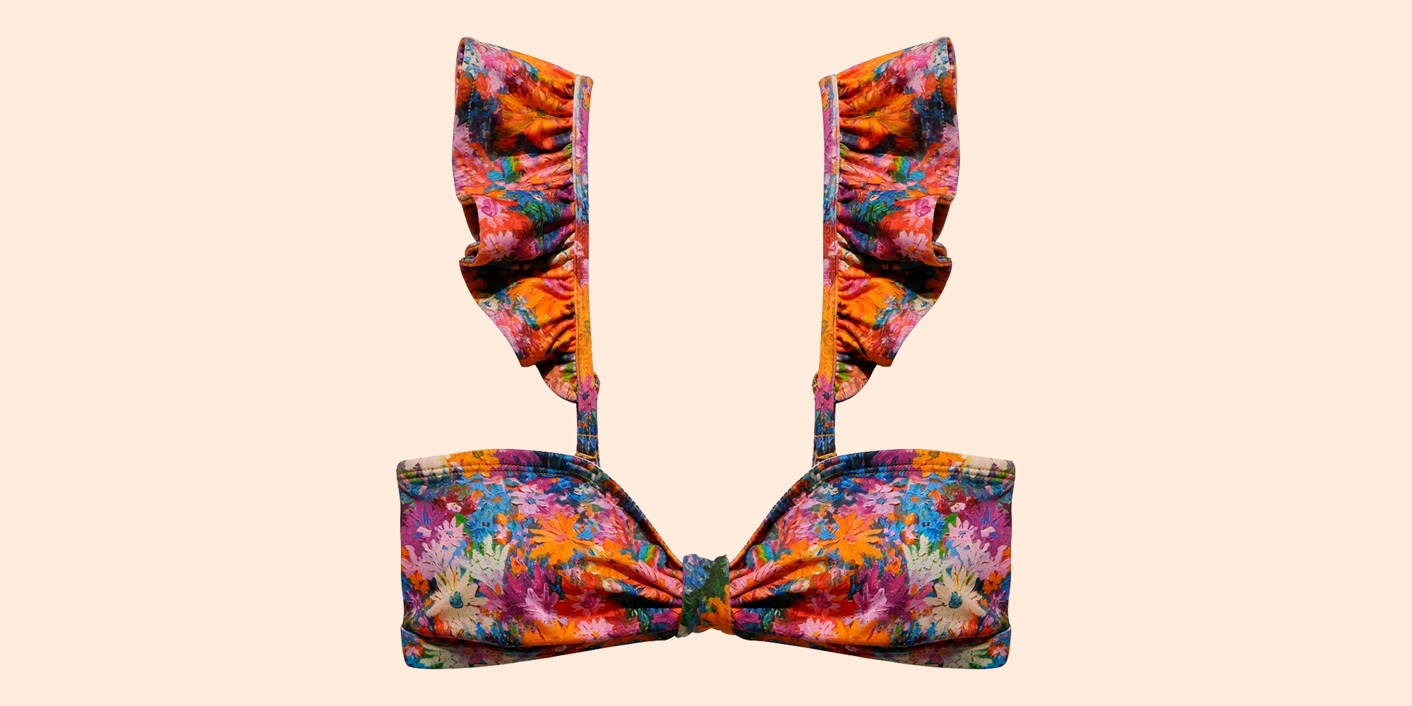 A sustainable floral bikini top by Underprotection.