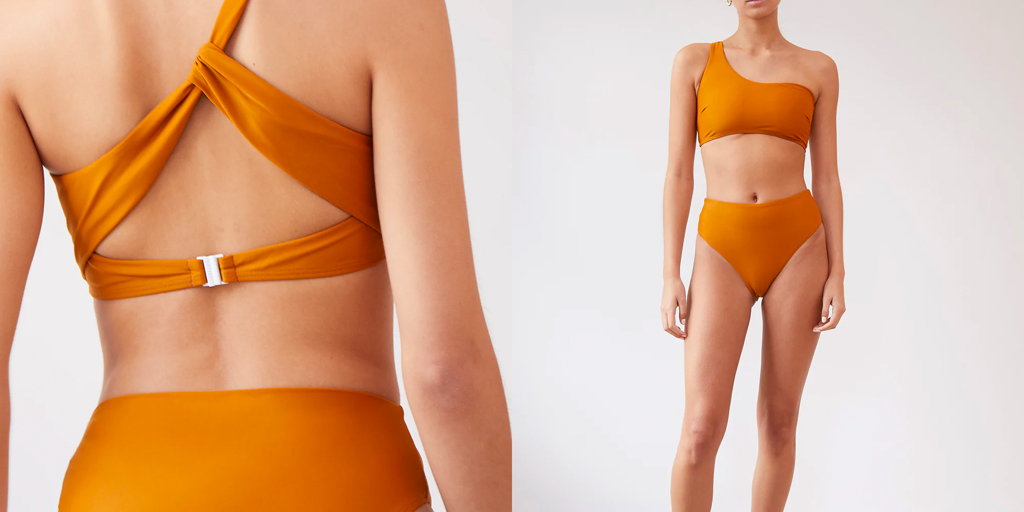 A caramel coloured bikini top by Casa Raki