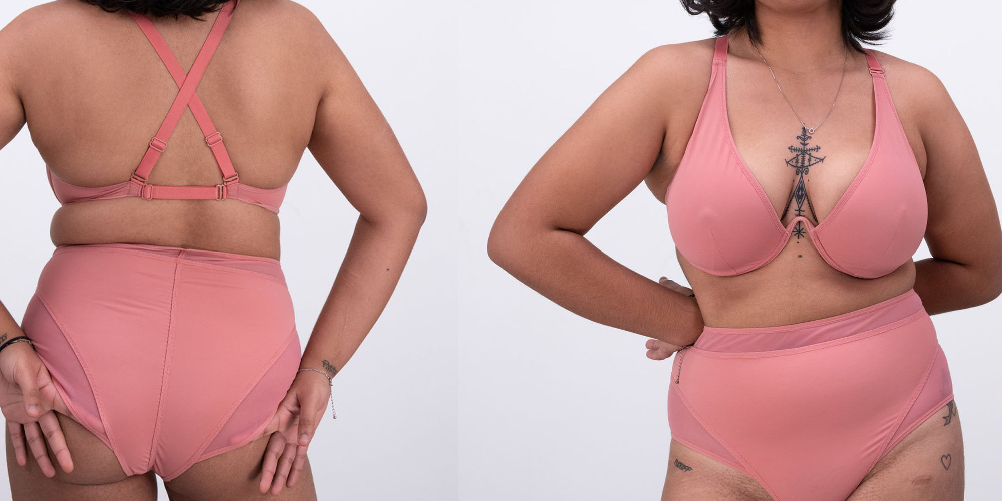Pink lingerie and swim set plus size by la fille d'O