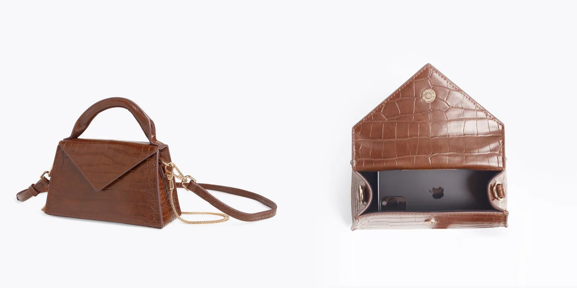 front and interior image of mini handbag by Amour Vert