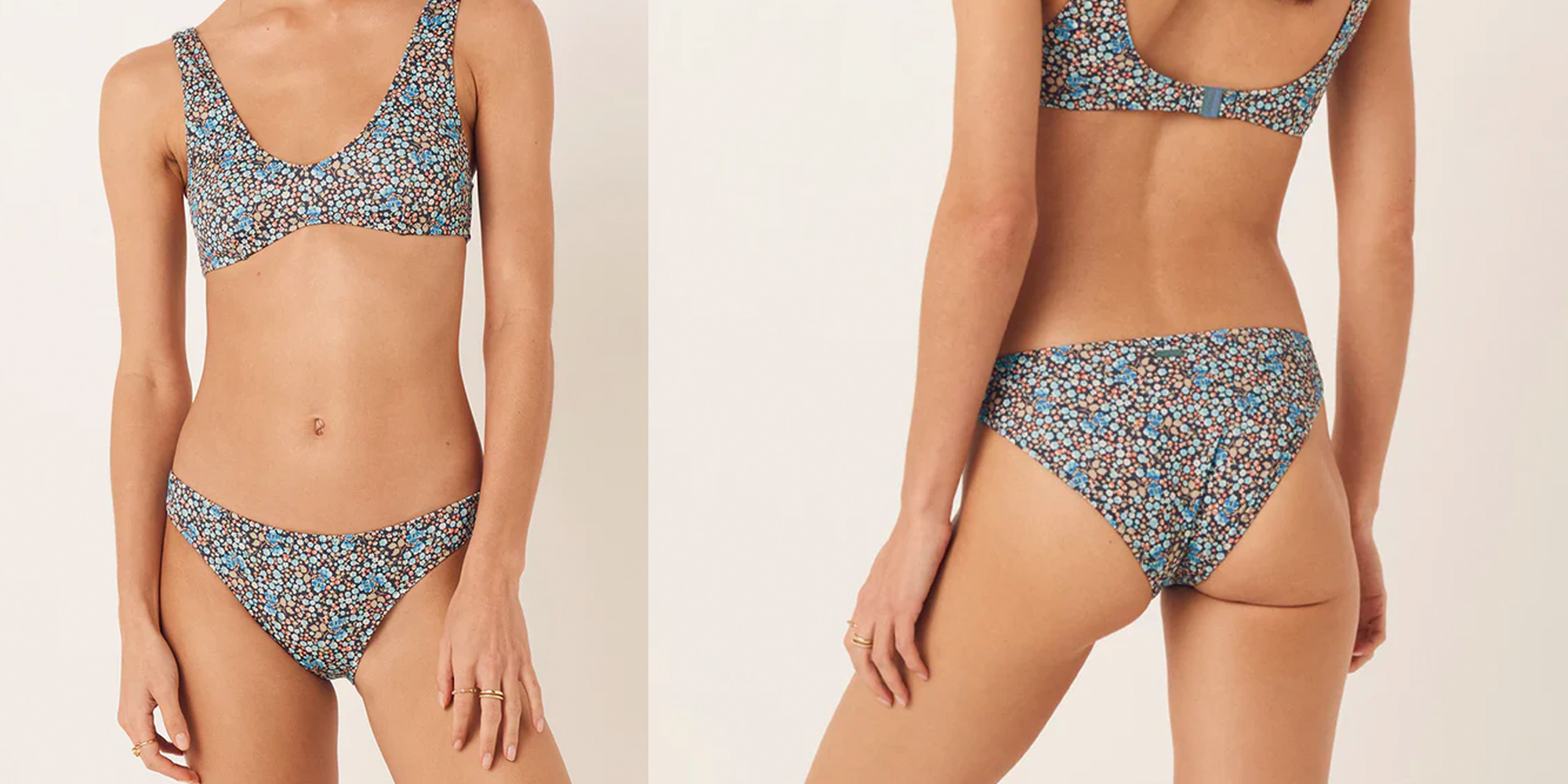 A floral sustainable bikini set by Australian SPELL