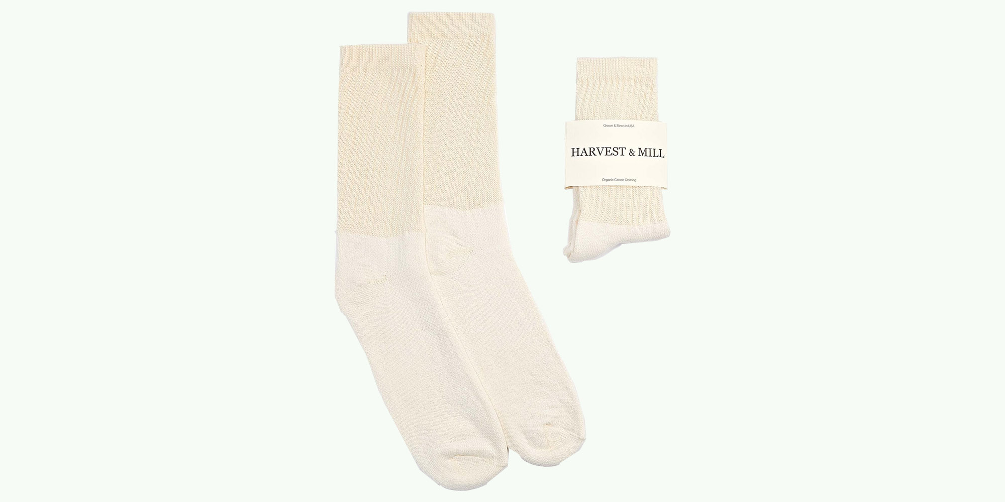 Harvest & Mill sustainable socks pack in ivory
