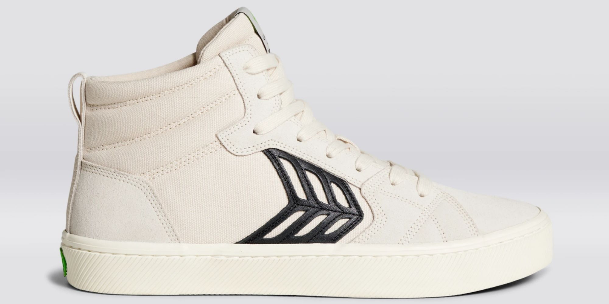 white high top sustainable skate shoes by CARIUMA