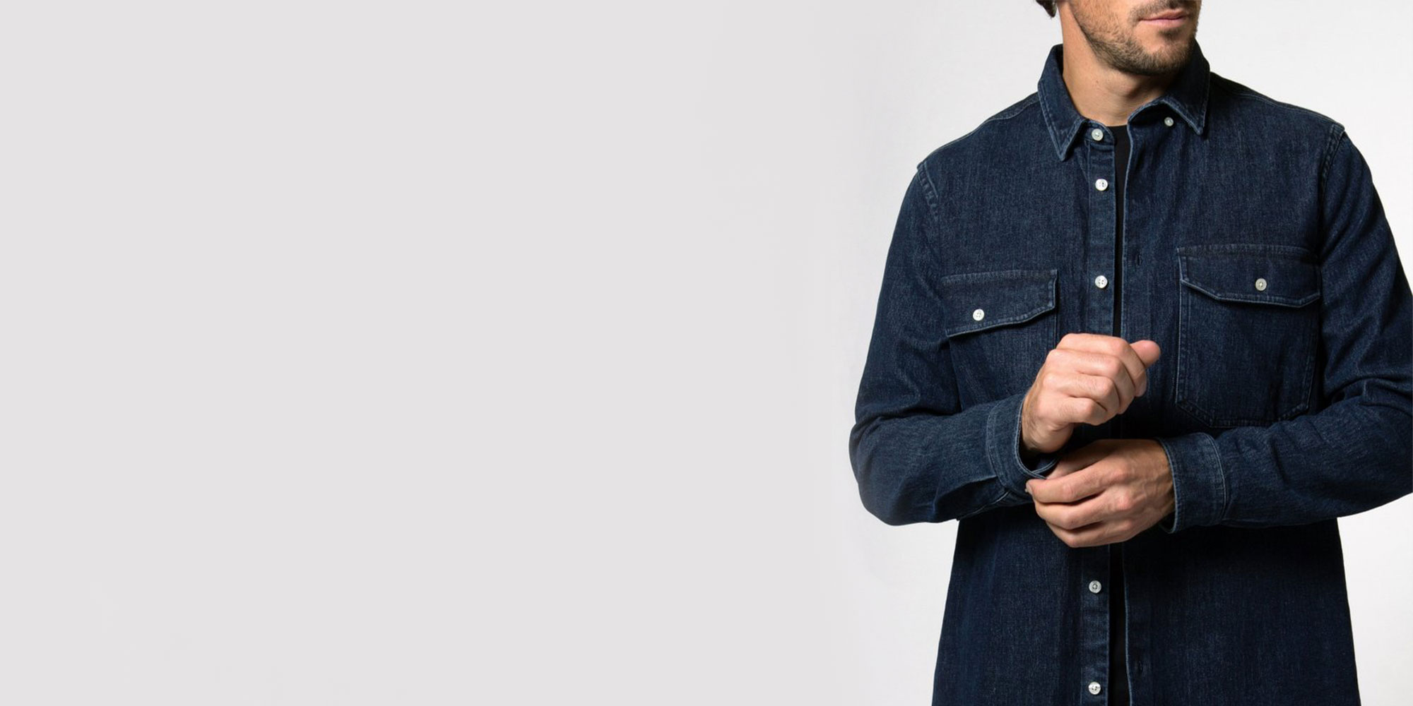 dark blue denim shirt by kuyichi