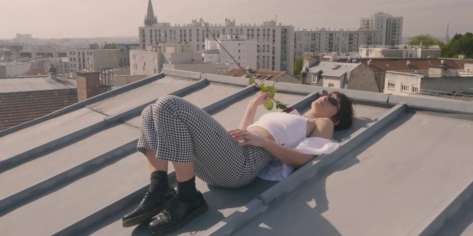 Someone on roof wearing clothes by Afends.