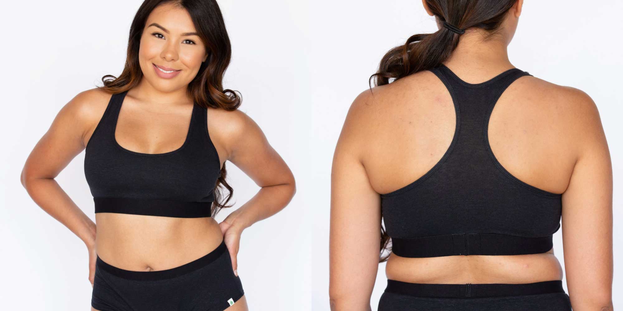 woman wearing black bra by wama underwear