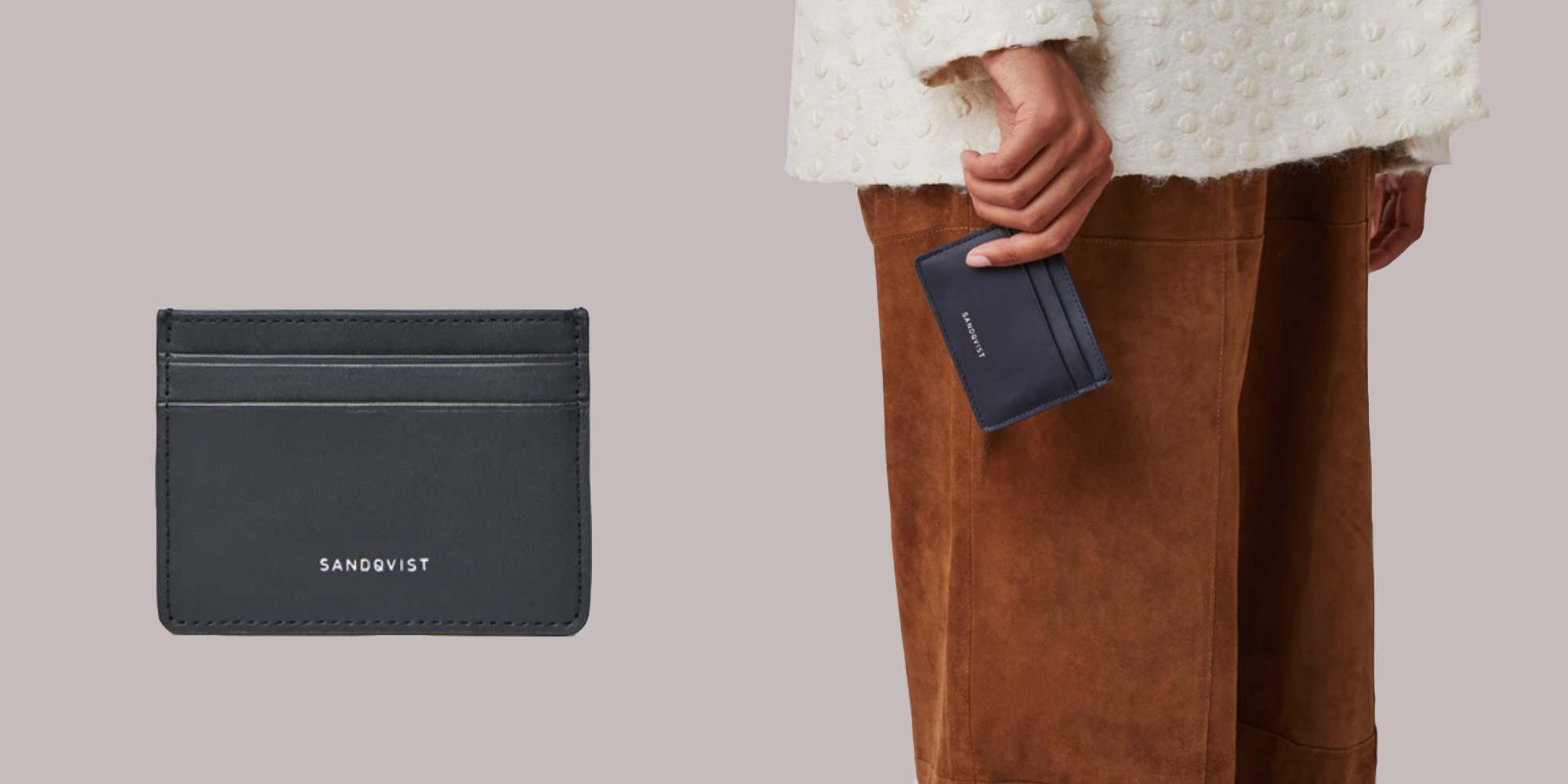 Sandqvist small sustainable card holder in navy