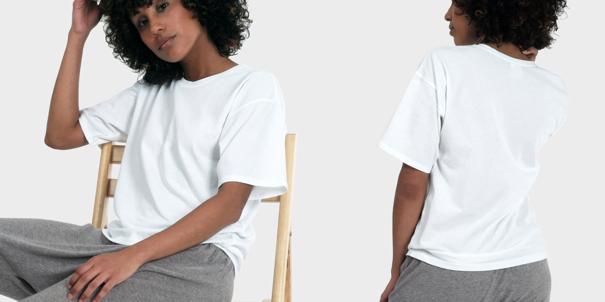 woman wearing white 337 brand tshirt