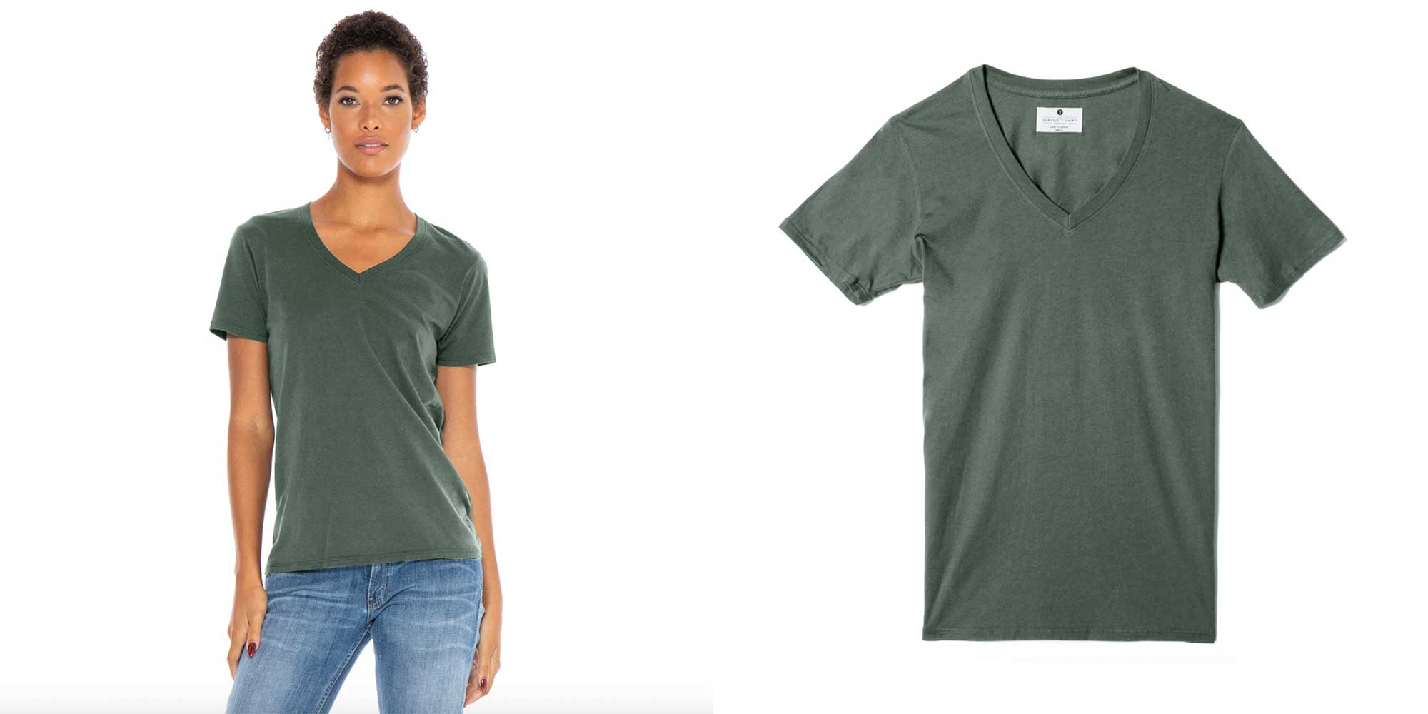 dark green ethical t-shirt by the classic t-shirt company