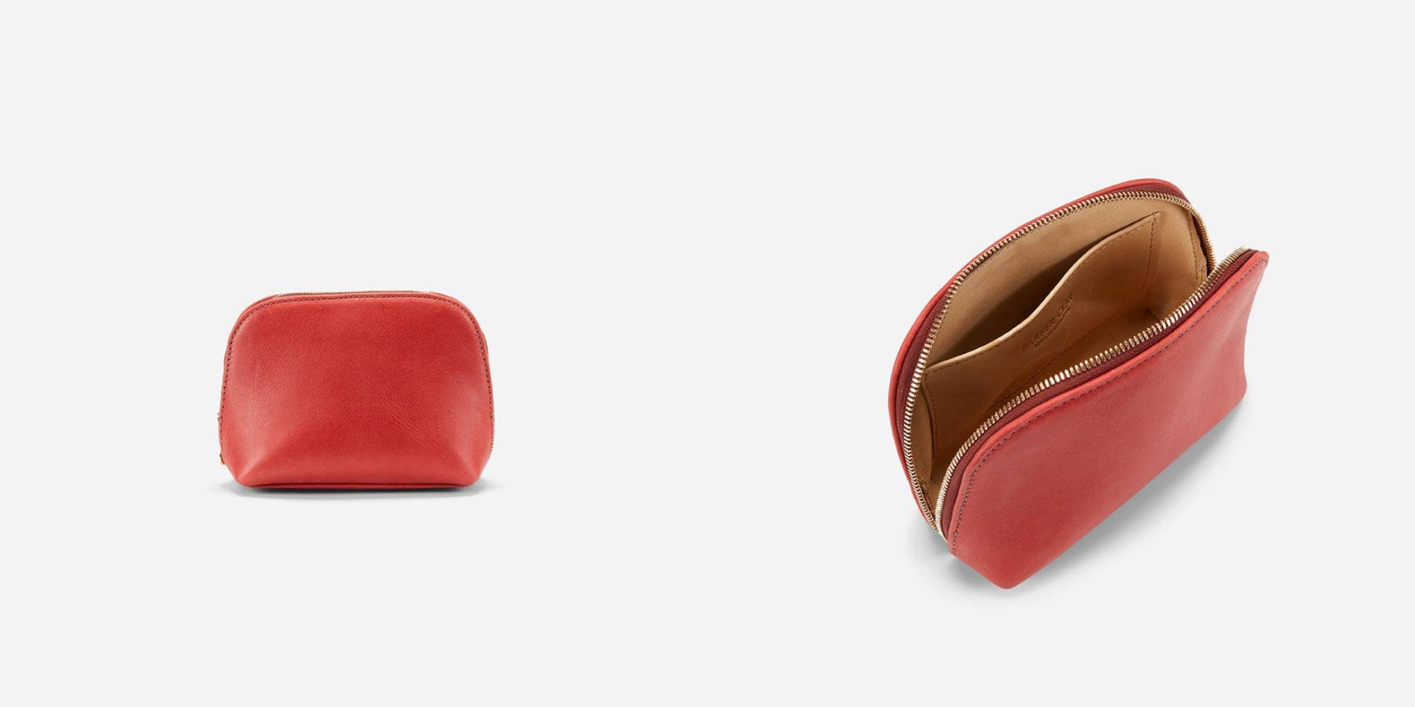 A small red leather pouch by Parker Clay.