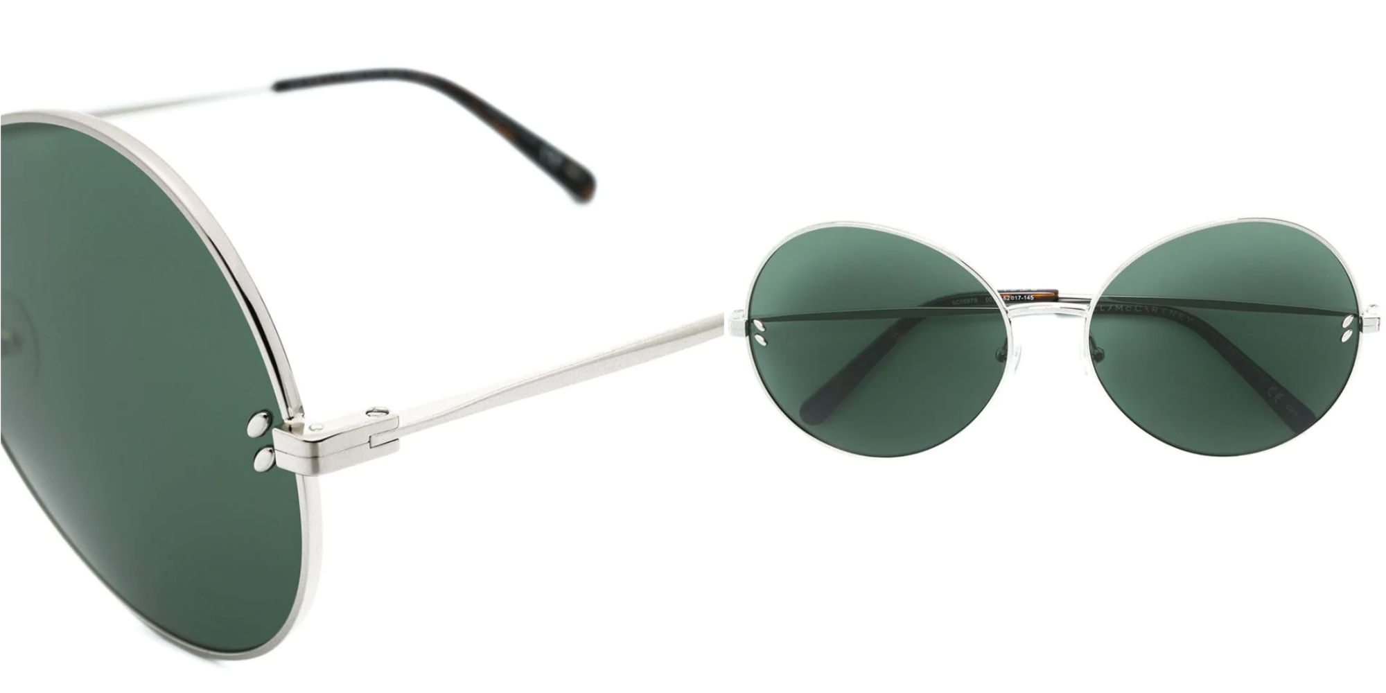 ethical green tinted oversizes sunglasses by Stella McCartney