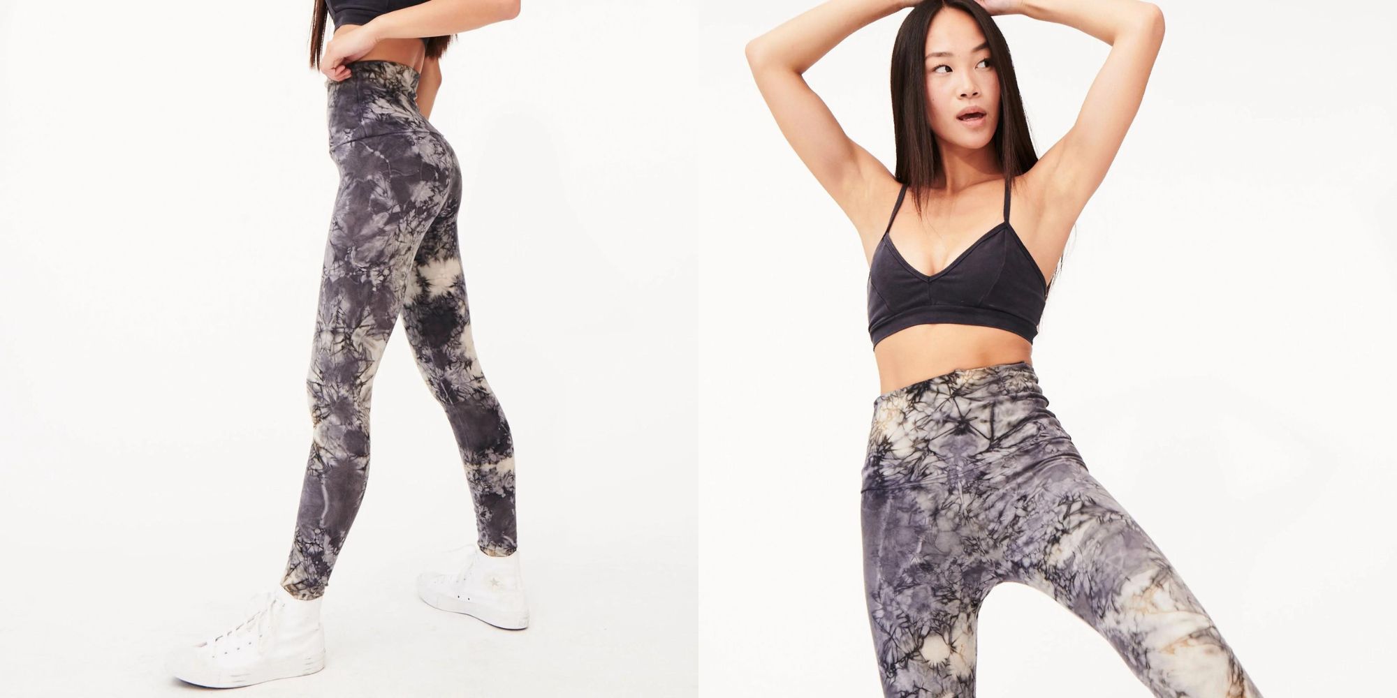 Tie dye organic cotton leggings by Groceries Apparel.