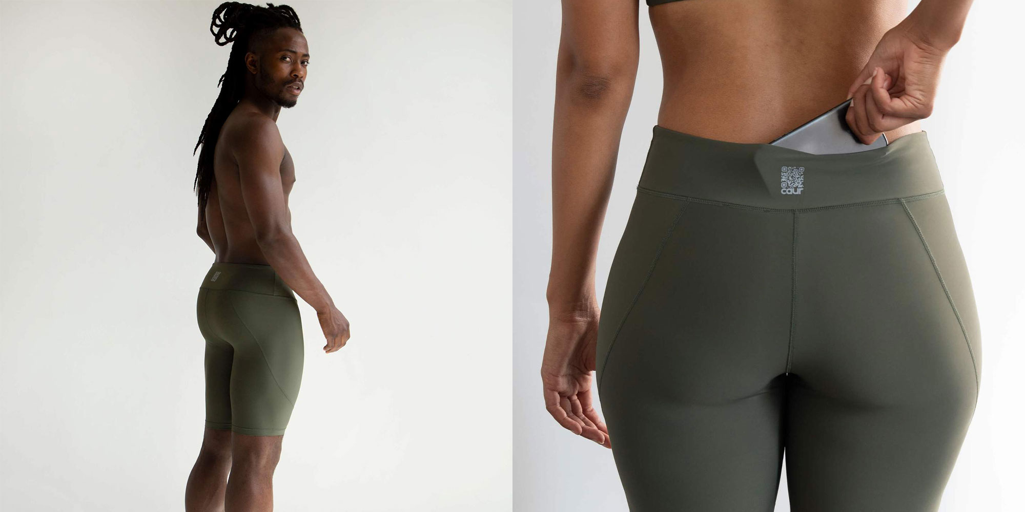 man wearing khaki leggings by caur