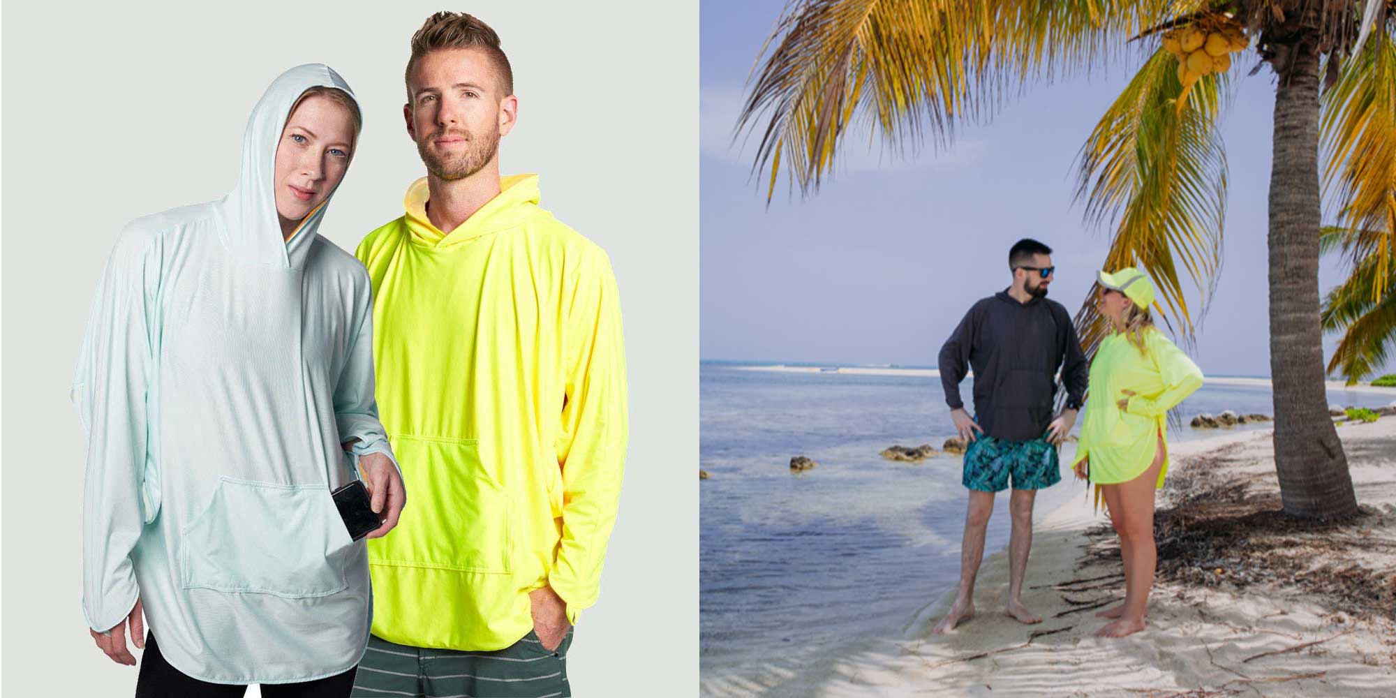 couple wearing unisex solar protection gear by eclipse