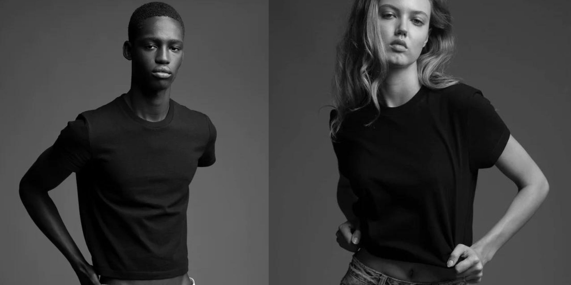 A black short cut boxy organic US cotton tee by FM 669.