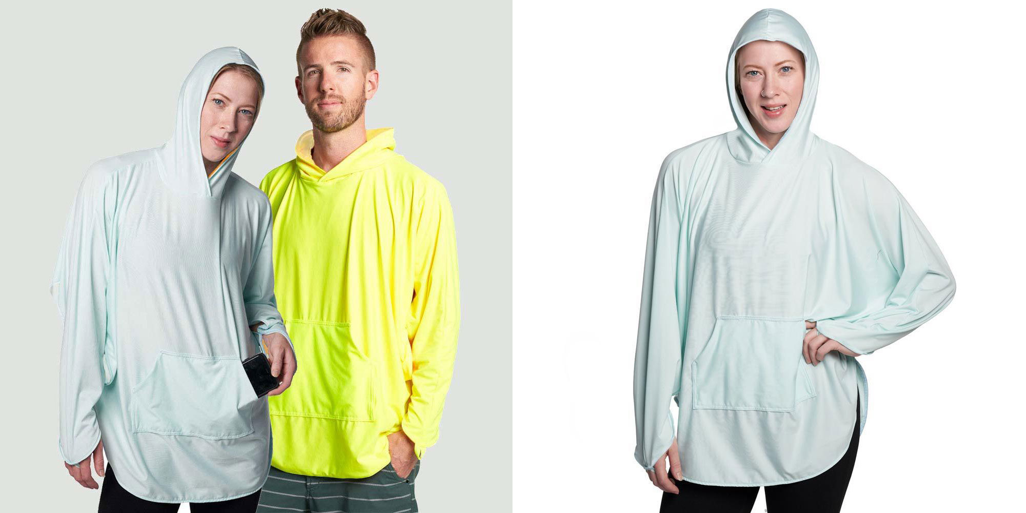 couple wearing sun protecting hoodie by eclipse