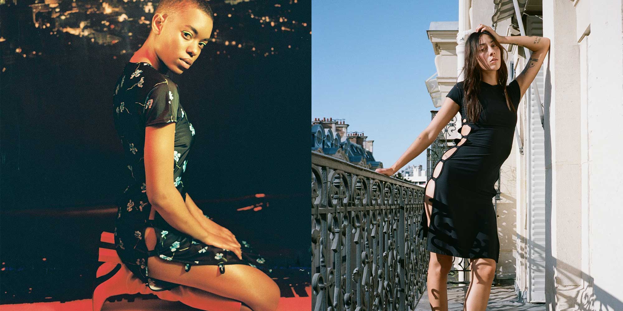 two women wearing french brand marcia dresses