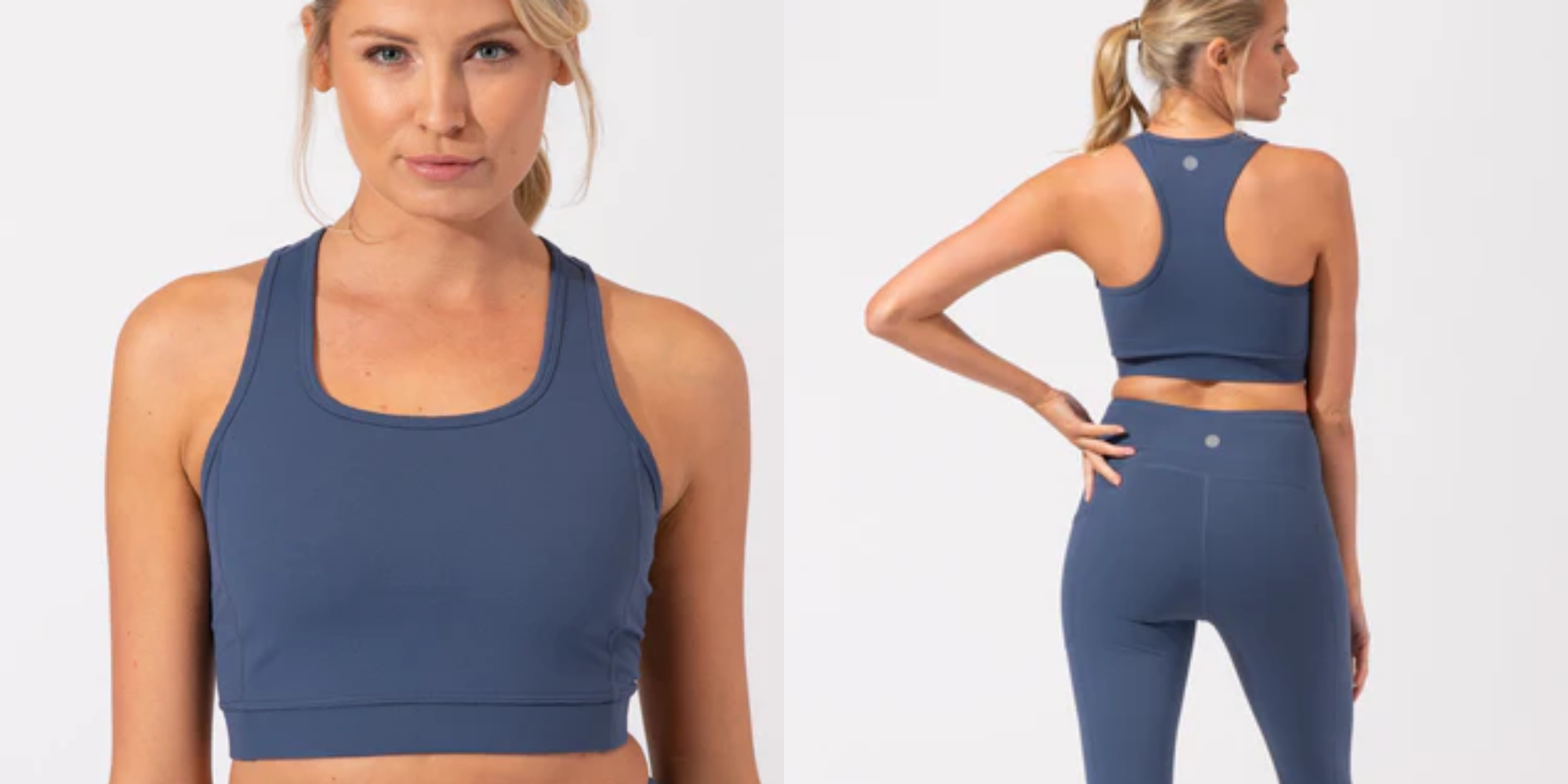 Someone wearing sports bra by Threads 4 Thought.