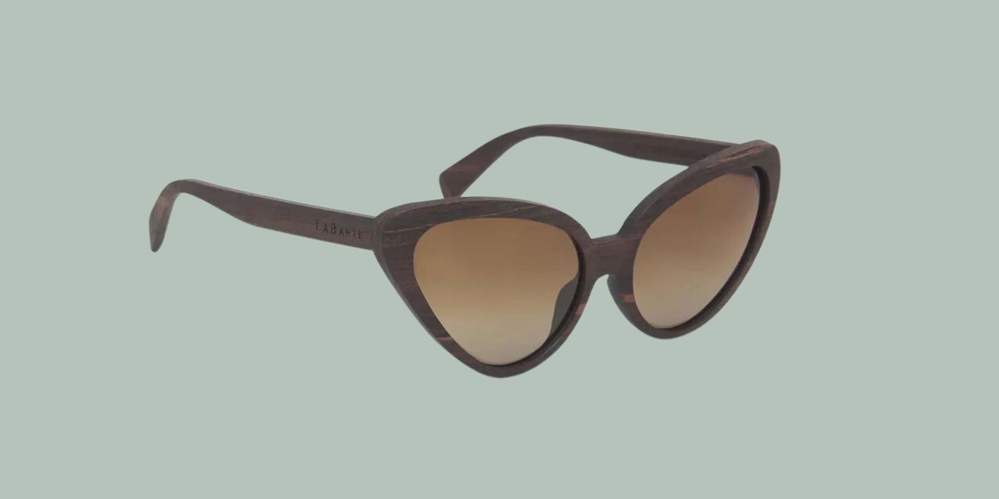 Wooden cat eye sunglasses by La Bante.