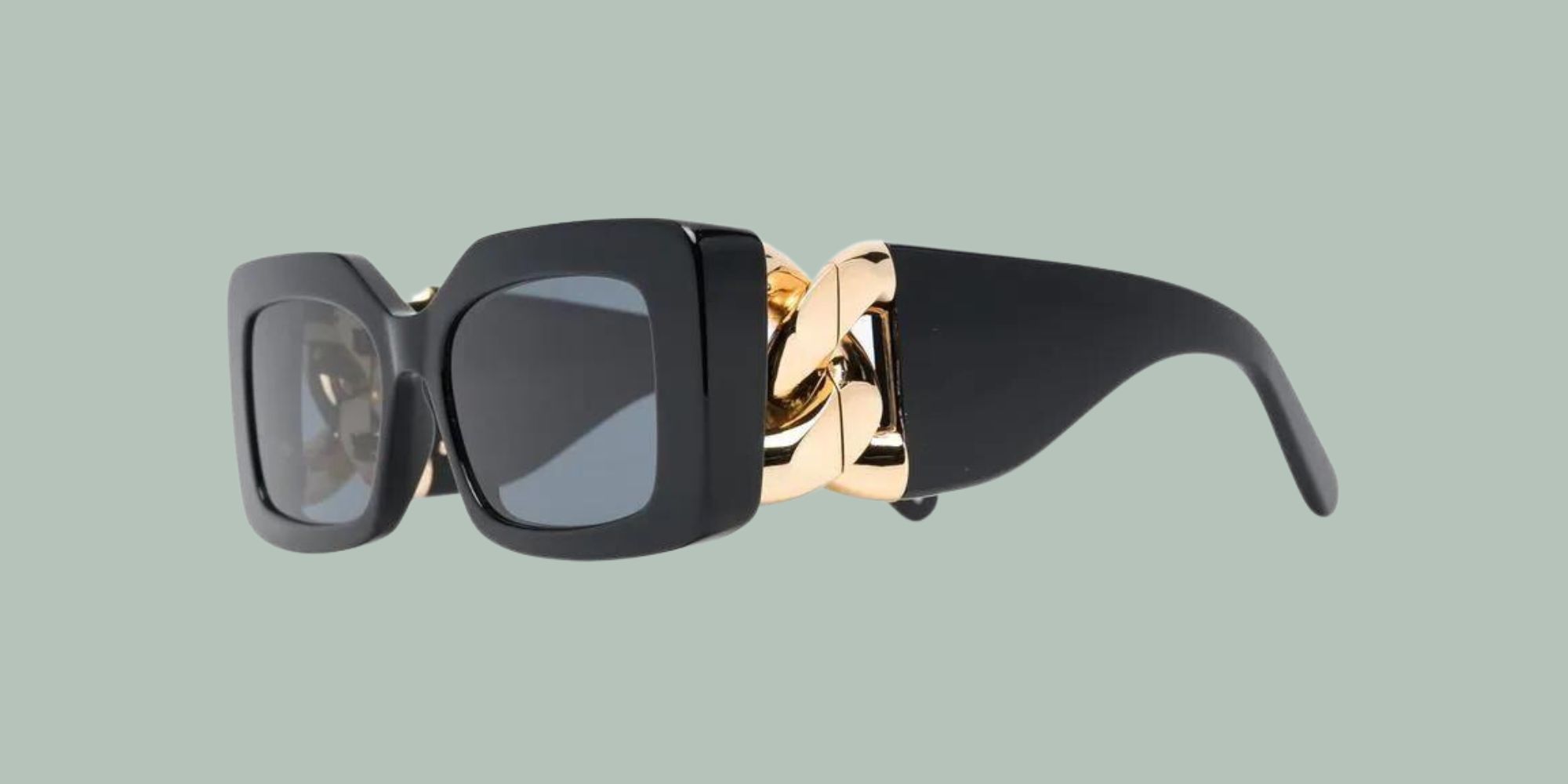 Black and gold chain sunglasses made by Stella McCartney.