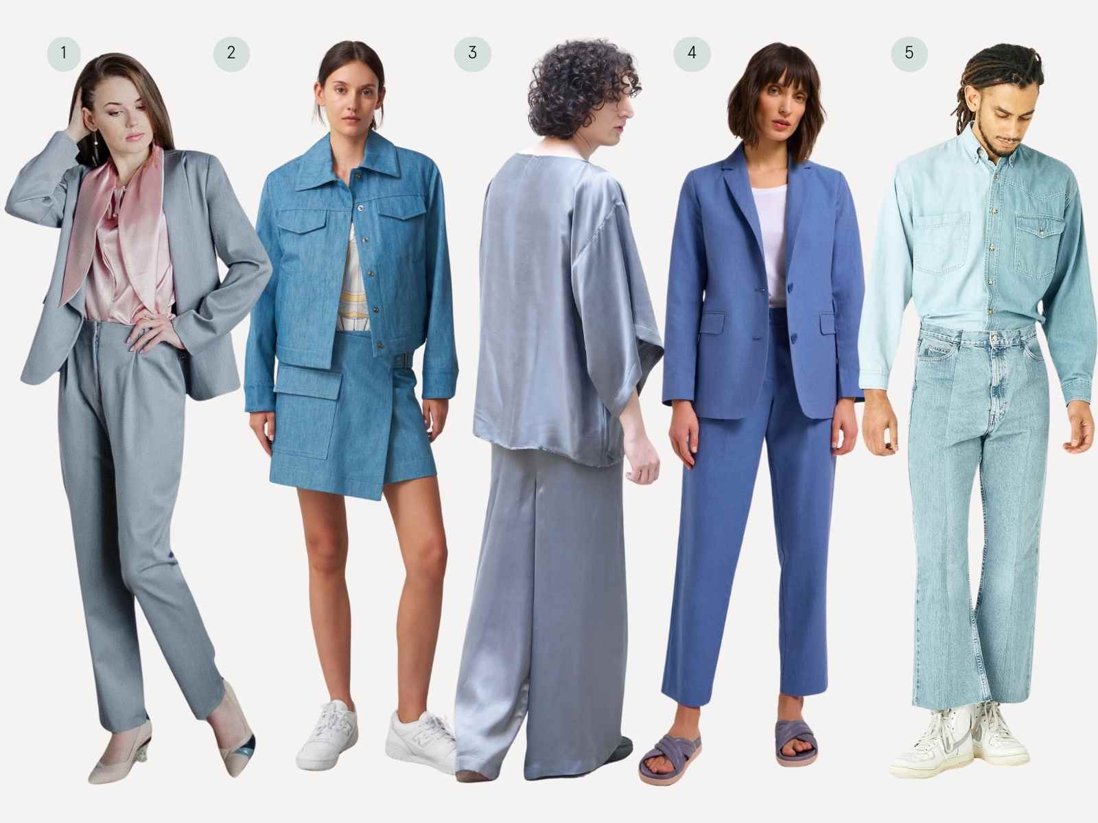 Collage featuring more sustainable suits and co ords