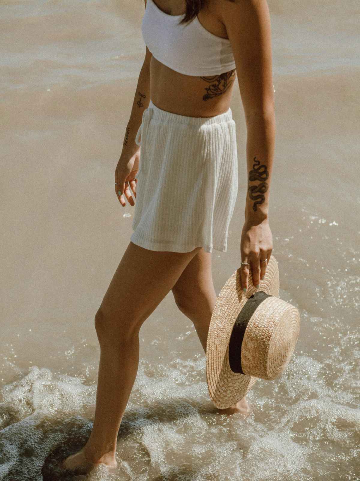 Person walking on beach