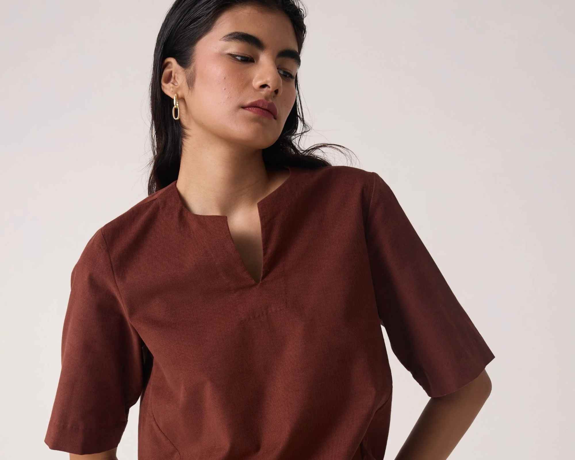 Person wearing burgundy coord from The Summer House