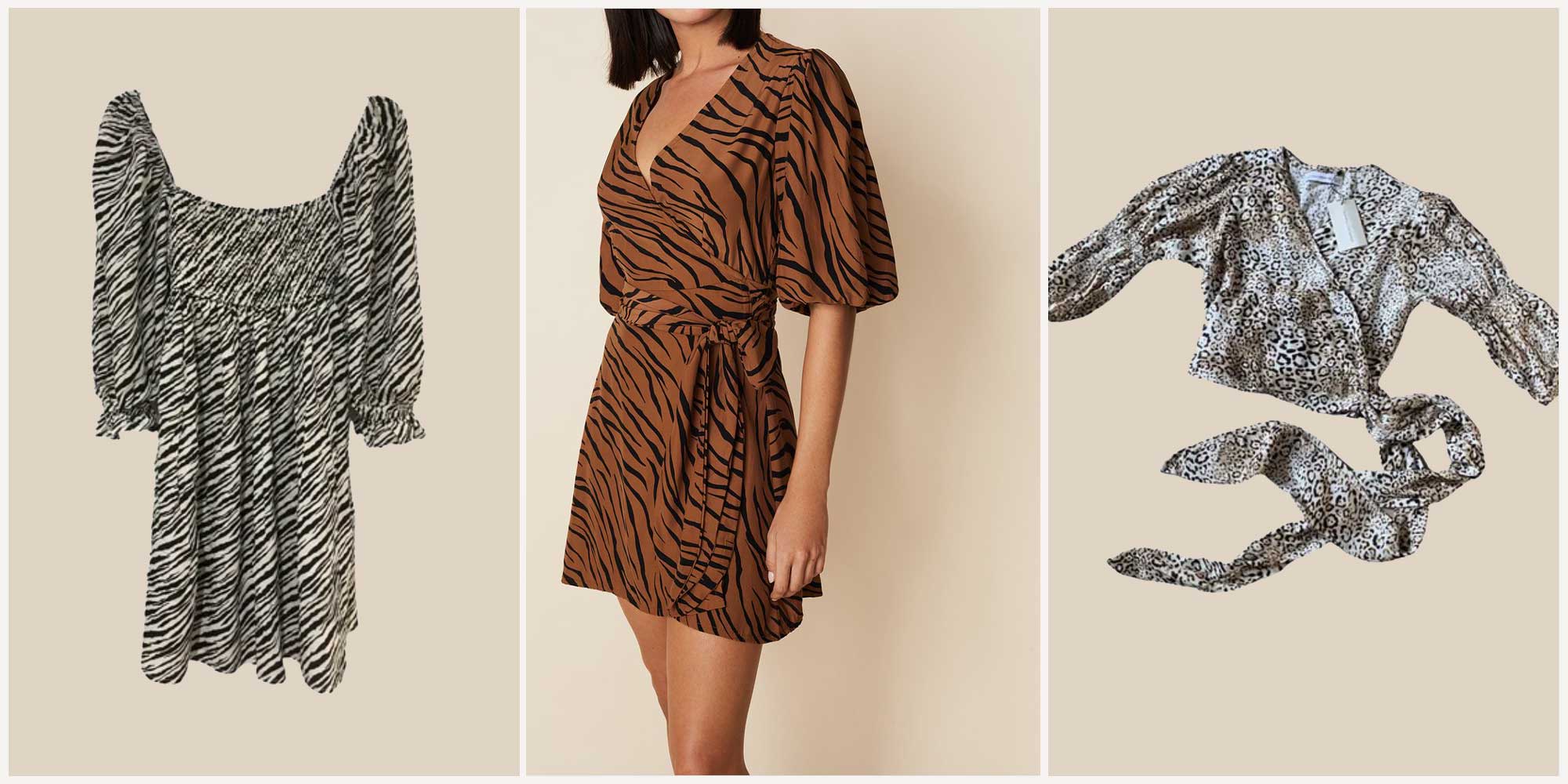 woman wearing Faithfull dress as well as flay lays from second hand retailer Vestiaire Collective