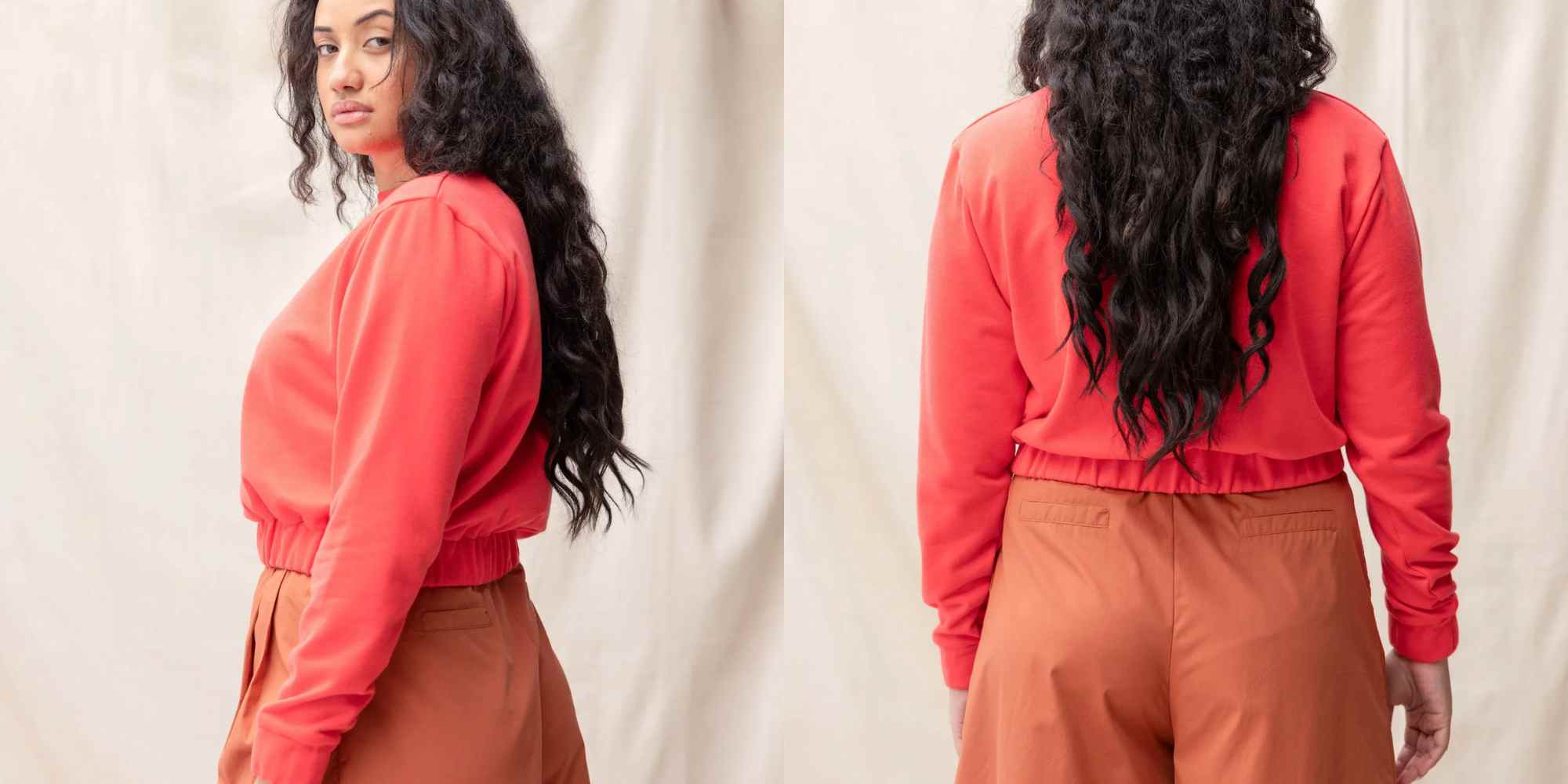 cropped orange sweatshirt from recreate